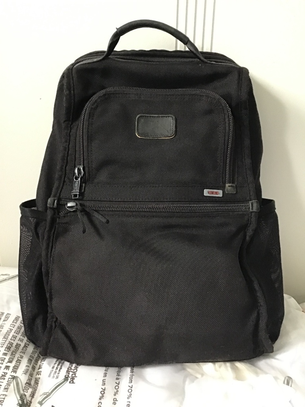 TUMI Alpha Nylon Canvas Durable Backpack Black 26179DH